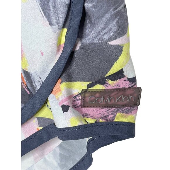 Calvin Klein Women’s Running Shorts Small Gray/White Abstract Neon Lined - Picture 9 of 10